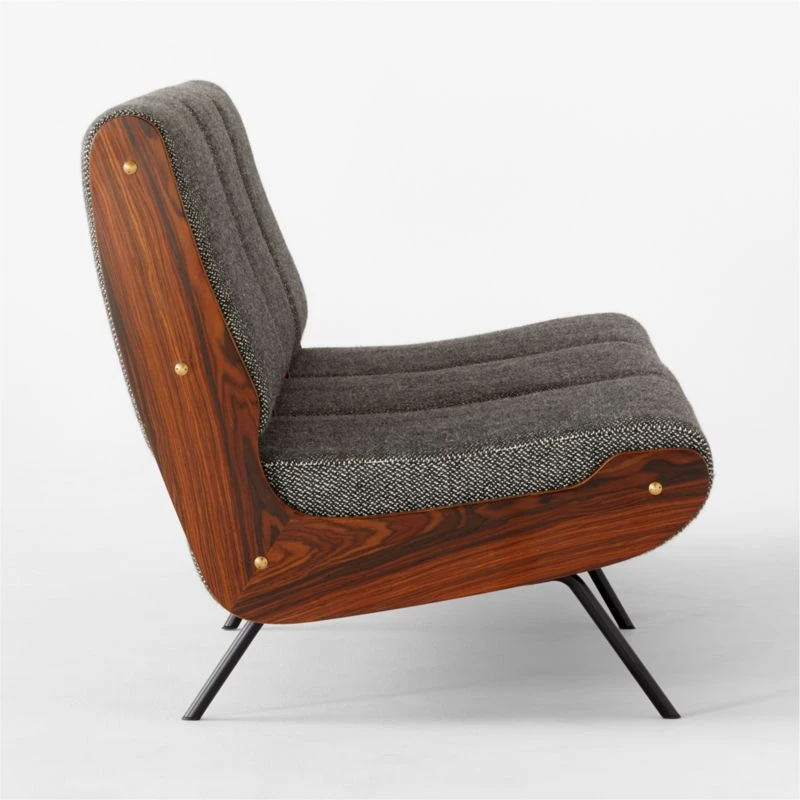 Meda Grey Wool Armless Sofa 4 Meda Grey Wool Armless Sofa - Image 4