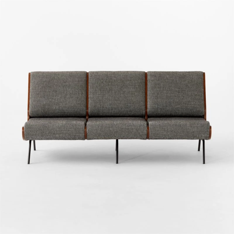 Meda Grey Wool Armless Sofa 2 Meda Grey Wool Armless Sofa - Image 2