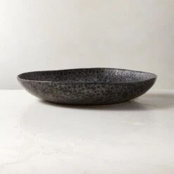 Melva Black Serving Bowl With Reactive Glaze