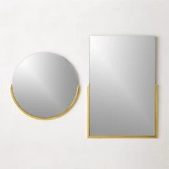 Mimi Round Polished Brass Wall Mirror 24" 7 Mimi Round Polished Brass Wall Mirror 24" -Cb2 MimiPldBsWallMrrrsGrpFHS22
