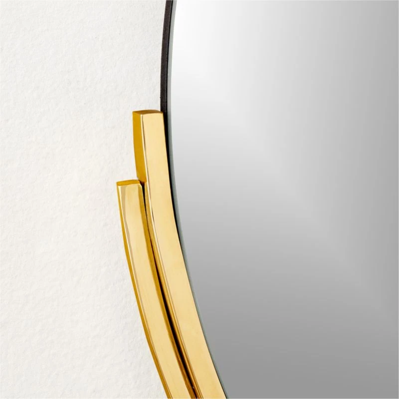 Mimi Round Polished Brass Wall Mirror 24" 3 Mimi Round Polished Brass Wall Mirror 24" - Image 3