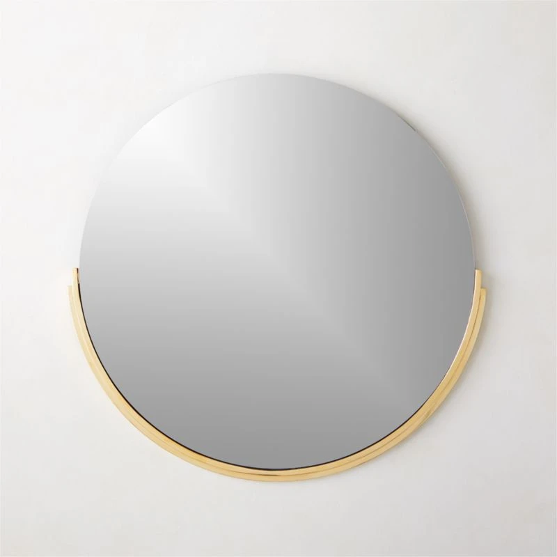 Mimi Round Polished Brass Wall Mirror 24" 1 Mimi Round Polished Brass Wall Mirror 24"