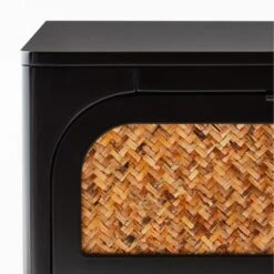 Miri 2-Drawer Black Cane Nightstand -Cb2 MiriNightstandAVSSF21