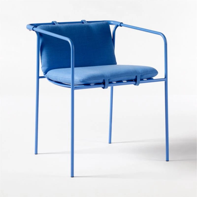 Navene Blue Outdoor Dining Armchair 7 Navene Blue Outdoor Dining Armchair - Image 7