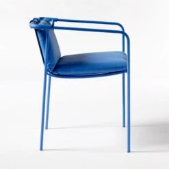 Navene Blue Outdoor Dining Armchair 17 Navene Blue Outdoor Dining Armchair -Cb2 NaveneBlueDiningChairSDSSS21 1
