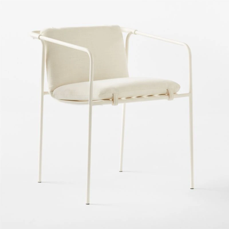 Navene Ivory Outdoor Dining Armchair Set Of 4 5 Navene Ivory Outdoor Dining Armchair Set Of 4 - Image 5