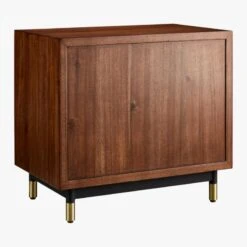 Oberlin 2-Drawer Faux Leather And Wood Nightstand -Cb2 OberlinNighstand3QFBS18