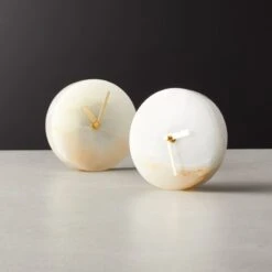Onyx Marble Table Clock 6 Onyx Marble Table Clock -Cb2 OnyxTableTopClock5inAVSHF20