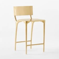 Oro Gold Metal Outdoor Counter Stool -Cb2 OroGoldCounterStool3QSSS23