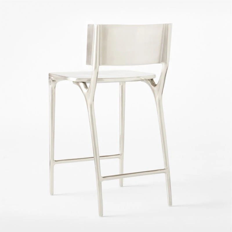 Oro Polished Silver Counter Stool 6 Oro Polished Silver Counter Stool - Image 6