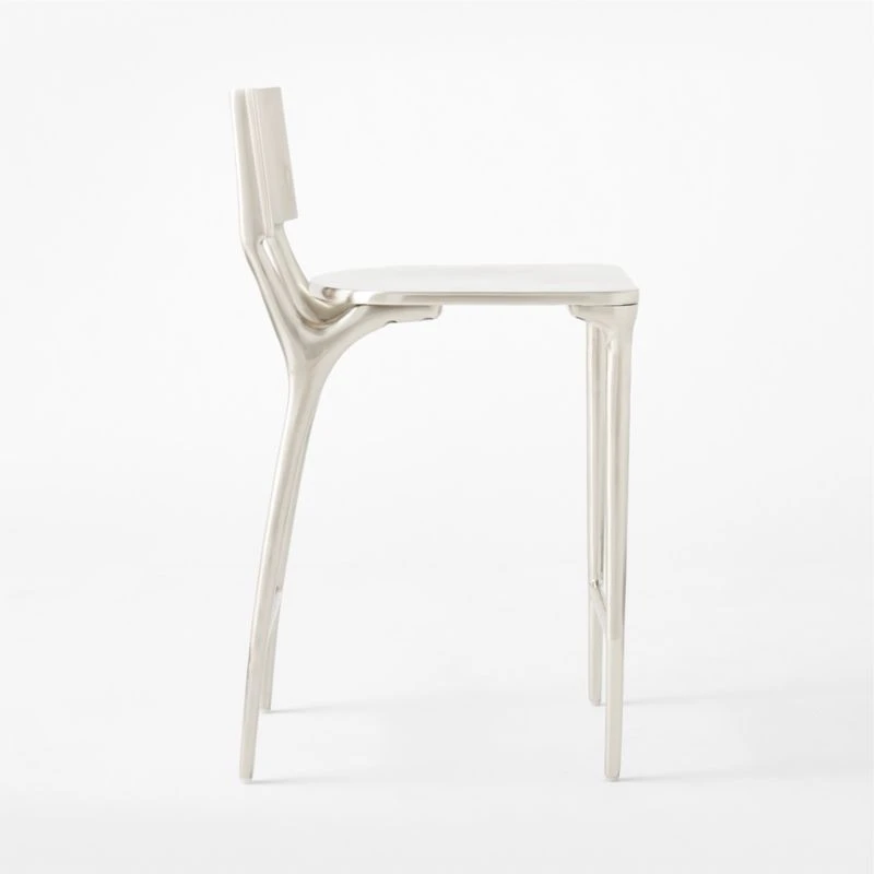 Oro Polished Silver Counter Stool 5 Oro Polished Silver Counter Stool - Image 5