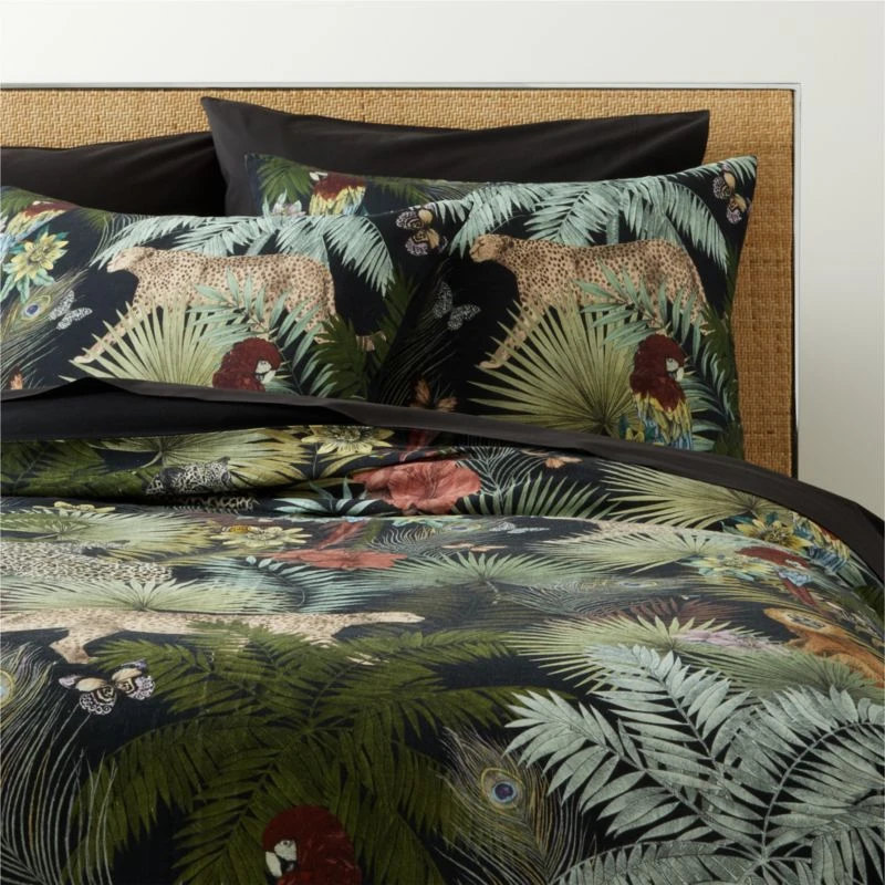 Palm Grove Linen Duvet Cover And Shams 1 Palm Grove Linen Duvet Cover And Shams