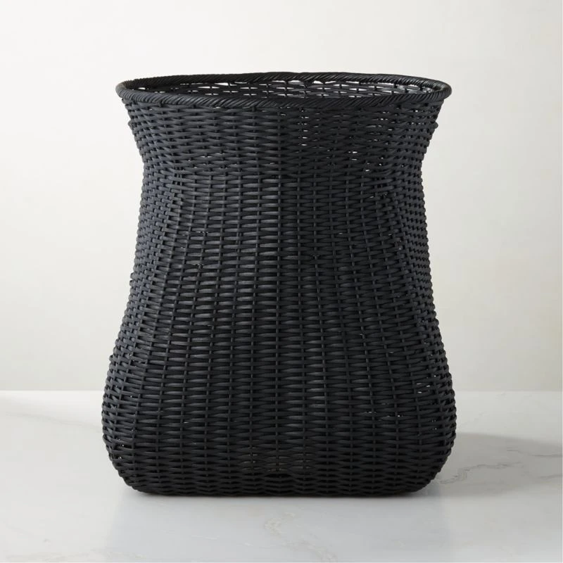 Palmer Black Wicker Storage Basket 1 Palmer Black Wicker Storage Basket