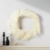 Faux Ivory Pampas Grass Wreath 36"