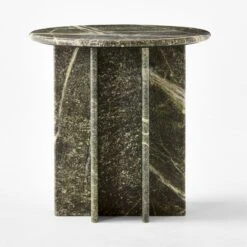 Pasar Round Green Marble Side Table -Cb2 PasarGrnMblSideTableSOSSS23