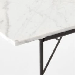 Pavilion Black Metal Outdoor Dining Table With Marble Top Model 6141 -Cb2 Pavilion6141BkDnTbWMbTpAVSSS23