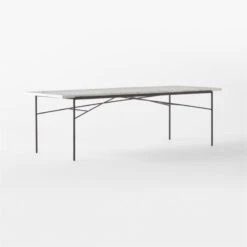 Pavilion Black Metal Outdoor Dining Table With Marble Top Large Model 6142 -Cb2 Pavilion6142LBkDnTbWMbTp3QSSS23