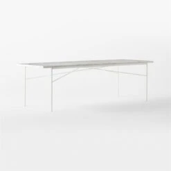 Pavilion Ivory Metal Outdoor Dining Table With Marble Top Large Model 6142 8 Pavilion Ivory Metal Outdoor Dining Table With Marble Top Large Model 6142 -Cb2 Pavilion6142LIvDnTbWMbTp3QSSS23