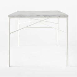 Pavilion Ivory Metal Outdoor Dining Table With Marble Top Large Model 6142 9 Pavilion Ivory Metal Outdoor Dining Table With Marble Top Large Model 6142 -Cb2 Pavilion6142LIvDnTbWMbTpSDSSS23