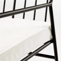 Pavilion Black Outdoor Dining Armchair With Ivory Sunbrella ® Cushion Model 6470 -Cb2 Pavilion6470IvyDiningChrAVSSS21 2