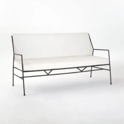 Pavilion Outdoor Sofa With Ivory Sunbrella ® Cushions Model 6490 -Cb2 Pavilion6490IvorySofa3QSSS21