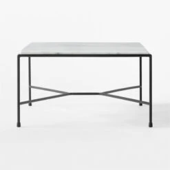 Pavilion Black Metal Outdoor Coffee Table With Marble Top Model 6511 -Cb2 Pavilion6511BkCfTbWMbTpSDSSS23