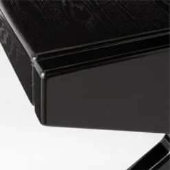 Perno 2-Drawer High-Gloss Black Oak Wood Desk -Cb2 PernoDeskAVSSS23