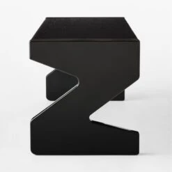 Perno 2-Drawer High-Gloss Black Oak Wood Desk -Cb2 PernoDeskSDSSS23