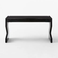 Perno 2-Drawer High-Gloss Black Oak Wood Desk -Cb2 PernoDeskSOSSS23