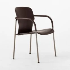 Pesaro Black Leather Dining Armchair -Cb2 PesaroBlkLthrDiningChair3QSSF22