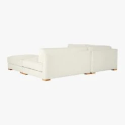 Piazza 4-Piece Modular White Linen Sectional With Ottoman 105'' -Cb2 PiazzaSnow4PcModApSfSect3QBF19