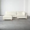 Piazza 4-Piece Modular White Linen Sectional With Ottoman 105''