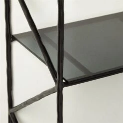 Ponte Black Metal Wall Mount Bookshelf Wide -Cb2 PonteHmrdRdTallBookcaseAV3SHS22