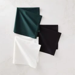 Poplin Dark Green Cloth Napkins Set Of 8 -Cb2 PoplinNapkinGroupFHF22