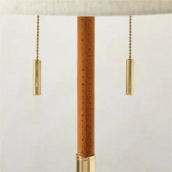 Prix Leather And Polished Brass Table Lamp -Cb2 PrixBrnLthrTableLampAVSHS23