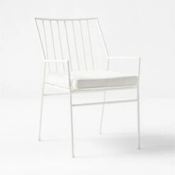 Pavilion Ivory Outdoor Dining Armchair With Ivory Sunbrella ® Cushion Model 6470 Set Of 2 -Cb2 PvlnIvDngChrWIvyChM64703QSSS22