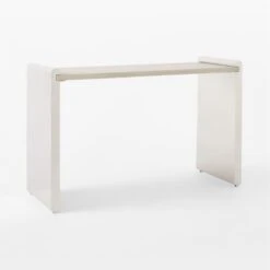 Raggio Stainless Steel Desk With White Wood Top -Cb2 RaggioPolishedSSDesk3QSSF22