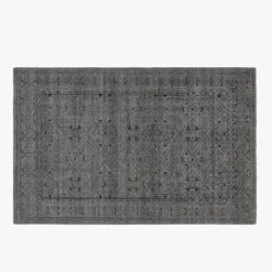 Raumont Hand-Knotted Grey Geometric Area Rug 5'x8'