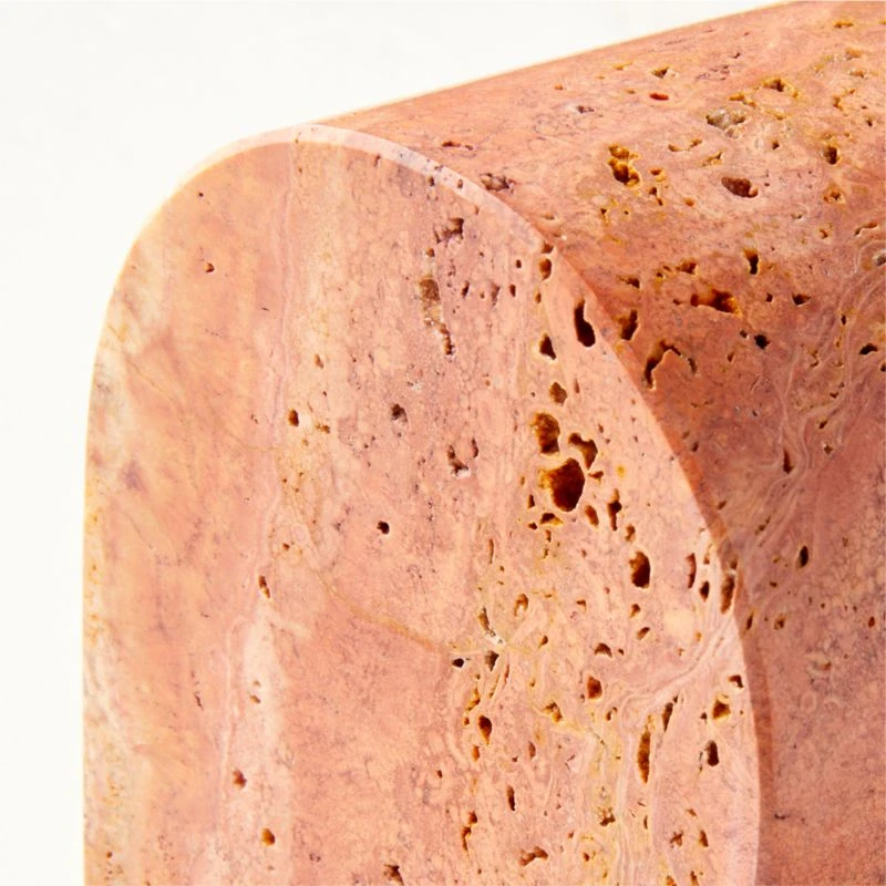 Red Travertine Arched Bookend 3 Red Travertine Arched Bookend - Image 3