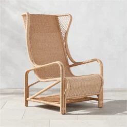 Remo Rattan Wingback Outdoor Lounge Chair 15 Remo Rattan Wingback Outdoor Lounge Chair -Cb2 RemoWingBackChairROS23
