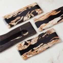 Ring Rectangular Petrified Wood And Resin Serving Platter 9 Ring Rectangular Petrified Wood And Resin Serving Platter -Cb2 RingPtrfdWdNRsnRectSrvrAV3SHF23