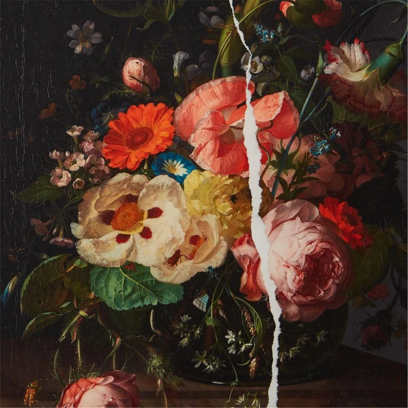 'Ripped Flowers I' Framed Acrylic Painting By George Glass 16''x20'' 2 'Ripped Flowers I' Framed Acrylic Painting By George Glass 16''x20'' - Image 2