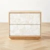 Rocca 2-Drawer Agate And White Oak Wood Nightstand