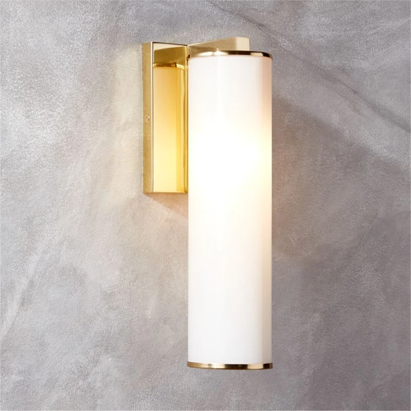 Ronda Indoor/Outdoor Polished Brass Wall Sconce 2 Ronda Indoor/Outdoor Polished Brass Wall Sconce - Image 2