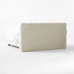 Rorke Ivory White Upholstered Queen Bed -Cb2 RorkeIvoryQBed3QBSSS23
