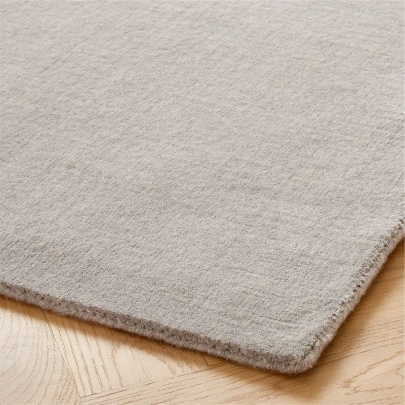 Ruena Handloomed Light Grey New Zealand Wool Area Rug 5'x8' 3 Ruena Handloomed Light Grey New Zealand Wool Area Rug 5'x8' - Image 3