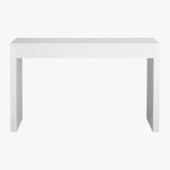 Runway 2-Drawer White Lacquered Wood Desk -Cb2 RunwayDeskBackF15