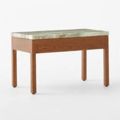 Ryne Oak Wood Nightstand With Marble Top -Cb2 RyneMarbleNightstand3QBSSS23