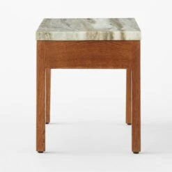 Ryne Oak Wood Nightstand With Marble Top -Cb2 RyneMarbleNightstandSDSSS23