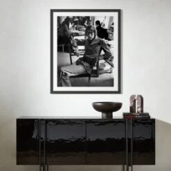 'Yves Saint Laurent In His Studio' Photographic Print In Black Frame 17.5"x21.5" -Cb2 SEYSLaurentStdBk33x39p5F22 3D